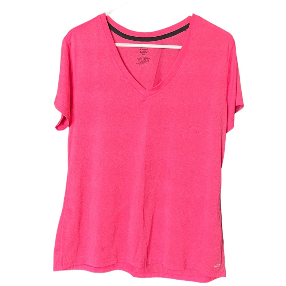 Champion Pink Women’s Short Sleeves V‎ neck Shirt Sz XXL